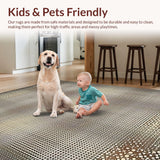 Ultra Soft Area Rug, Non Slip, Stain Resistant, Washable Area Rugs for Living Room, Bedroom, Luxurious Vintage Cattle Design(Beige)