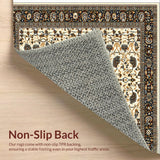 Ultra Soft Area Rug, Non Slip, Stain Resistant, Washable Area Rugs for Living Room, Bedroom, Traditional Beige Paisley Living Room Non-Slip Rug(Beige)