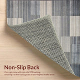 Ultra Soft Area Rug, Non Slip, Stain Resistant, Washable Area Rugs for Living Room, Bedroom, Slate Colored Modern Linear Arrangement(Gray)