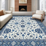 Ultra Soft Area Rug, Non Slip, Stain Resistant, Washable Area Rugs for Living Room, Bedroom, Elegant Oriental Floral Scroll(White)