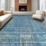 Ultra Soft Area Rug, Non Slip, Stain Resistant, Washable Area Rugs for Living Room, Bedroom, Geometric Spotted Carpet(Blue)