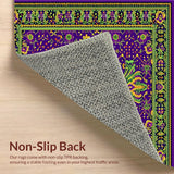 Ultra Soft Area Rug, Non Slip, Stain Resistant, Washable Area Rugs for Living Room, Bedroom, Seasonal Abstract Festive Aesthetic(Purple)