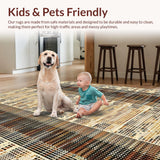 Ultra Soft Area Rug, Non Slip, Stain Resistant, Washable Area Rugs for Living Room, Bedroom, Earthy Toned Irregular Animal Motif(Beige)