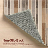 Ultra Soft Area Rug, Non Slip, Stain Resistant, Washable Area Rugs for Living Room, Bedroom, Stylish Striped Boho Neutral Palette(Beige)