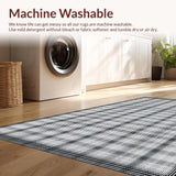 Ultra Soft Area Rug, Non Slip, Stain Resistant, Washable Area Rugs for Living Room, Bedroom, Sophisticated Black Trellis Motif(Black)