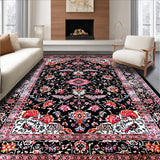 Vibrant Retro Botanical Print(Black)