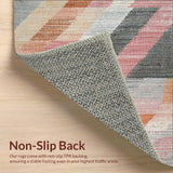 Ultra Soft Area Rug, Non Slip, Stain Resistant, Washable Area Rugs for Living Room, Bedroom, Shaggy Style Macaroon Hue Rug with Modern Chevron and Zigzag Prints(Beige)