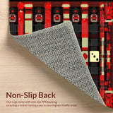 Ultra Soft Area Rug, Non Slip, Stain Resistant, Washable Area Rugs for Living Room, Bedroom, Retro Charm with Geometric Flair(Red)