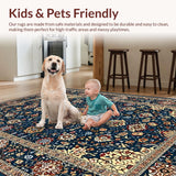 Rustic Blue Brown Geometric Motif(Blue)