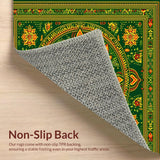 Ultra Soft Area Rug, Non Slip, Stain Resistant, Washable Area Rugs for Living Room, Bedroom, Vintage Green Tribal Living Room Stain-Resistant Rug(Green)