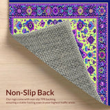 Ultra Soft Area Rug, Non Slip, Stain Resistant, Washable Area Rugs for Living Room, Bedroom, Artistic Psychedelic Patterned Elegance(Yellow)