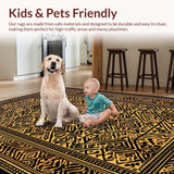 Ultra Soft Area Rug, Non Slip, Stain Resistant, Washable Area Rugs for Living Room, Bedroom, Luxurious Shaggy Cheetah Aesthetic(Black)
