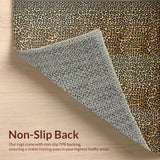 Ultra Soft Area Rug, Non Slip, Stain Resistant, Washable Area Rugs for Living Room, Bedroom, Vibrant Neutral Toned Patterns(Brown)