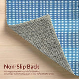 Ultra Soft Area Rug, Non Slip, Stain Resistant, Washable Area Rugs for Living Room, Bedroom, Trendy Tiled Earthy Elegance(Blue)