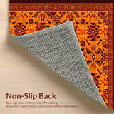 Ultra Soft Area Rug, Non Slip, Stain Resistant, Washable Area Rugs for Living Room, Bedroom, Contemporary Graphic Wildlife Art(Orange)