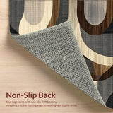 Ultra Soft Area Rug, Non Slip, Stain Resistant, Washable Area Rugs for Living Room, Bedroom, Contemporary Soft Toned Swirls(Beige)