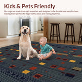 Ultra Soft Area Rug, Non Slip, Stain Resistant, Washable Area Rugs for Living Room, Bedroom, Stylish Neutral Trellis Pattern(Gray)