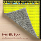 Ultra Soft Area Rug, Non Slip, Stain Resistant, Washable Area Rugs for Living Room, Bedroom, Eclectic Scalloped Edge Decor(Yellow)