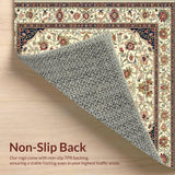 Artisan Floral Medallion Area Classic Farmhouse Decor Collection(Ivory)