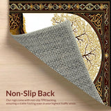 Ultra Soft Area Rug, Non Slip, Stain Resistant, Washable Area Rugs for Living Room, Bedroom, Transitional Ethnic Design Sensibility(Gold)