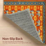 Ultra Soft Area Rug, Non Slip, Stain Resistant, Washable Area Rugs for Living Room, Bedroom, Chic Nature-Inspired Entrance Accent(Orange)