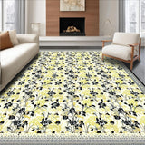 Ultra Soft Area Rug, Non Slip, Stain Resistant, Washable Area Rugs for Living Room, Bedroom, Timeless Green Botanical Harmony(Beige)