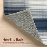Ultra Soft Area Rug, Non Slip, Stain Resistant, Washable Area Rugs for Living Room, Bedroom, Shadow Stripe: Woven Accent Carpet, Subtle Pattern Design(Black)