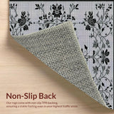 Ultra Soft Area Rug, Non Slip, Stain Resistant, Washable Area Rugs for Living Room, Bedroom, Rustic Striped Outdoor Decor(Black)