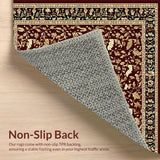 Ultra Soft Area Rug, Non Slip, Stain Resistant, Washable Area Rugs for Living Room, Bedroom, Chic Earthy Tones Vintage Aesthetic(Red)