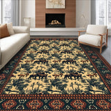 Ultra Soft Area Rug, Non Slip, Stain Resistant, Washable Area Rugs for Living Room, Bedroom, Western Hunting Theme Cabin Area Rug Washable(Beige)