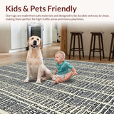 Ultra Soft Area Rug, Non Slip, Stain Resistant, Washable Area Rugs for Living Room, Bedroom, Sleek Abstract Phrase Art(Black)