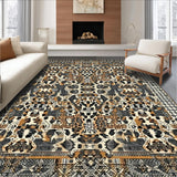 Ultra Soft Area Rug, Non Slip, Stain Resistant, Washable Area Rugs for Living Room, Bedroom, Dynamic Contemporary Texture Blend(Brown)