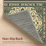 Ultra Soft Area Rug, Non Slip, Stain Resistant, Washable Area Rugs for Living Room, Bedroom, Natural Green Entryway Rug with Intricate Details(Beige)