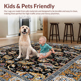Ultra Soft Area Rug, Non Slip, Stain Resistant, Washable Area Rugs for Living Room, Bedroom, Courtyard Comfort(Black)