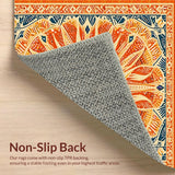 Ultra Soft Area Rug, Non Slip, Stain Resistant, Washable Area Rugs for Living Room, Bedroom, Lively Abstract Sunshine Composition(Orange)