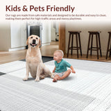 Ultra Soft Area Rug, Non Slip, Stain Resistant, Washable Area Rugs for Living Room, Bedroom, Dynamic Transitional Pattern Play(Black)