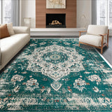 Ultra Soft Area Rug, Non Slip, Stain Resistant, Washable Area Rugs for Living Room, Bedroom, Boho Green Bedroom Rug for Minimalist Decor(Green)