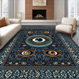 Ultra Soft Area Rug, Non Slip, Stain Resistant, Washable Area Rugs for Living Room, Bedroom, Rustic Natural Coir Texture(Blue)