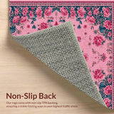 Ultra Soft Area Rug, Non Slip, Stain Resistant, Washable Area Rugs for Living Room, Bedroom, Boho Blush Pink Bedroom Area Rug(Pink)