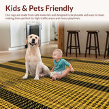 Ultra Soft Area Rug, Non Slip, Stain Resistant, Washable Area Rugs for Living Room, Bedroom, Edgy Modernist Animal Design Approach(Gold)