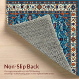 Ultra Soft Area Rug, Non Slip, Stain Resistant, Washable Area Rugs for Living Room, Bedroom, Rustic Geometric Color Fusion(Blue)