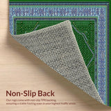 Ultra Soft Area Rug, Non Slip, Stain Resistant, Washable Area Rugs for Living Room, Bedroom, Sleek Green Trellis Pattern(Green)