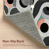 Ultra Soft Area Rug, Non Slip, Stain Resistant, Washable Area Rugs for Living Room, Bedroom, Trendy Textured Organic Form(Black)