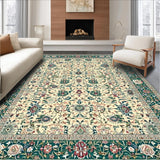 Ultra Soft Area Rug, Non Slip, Stain Resistant, Washable Area Rugs for Living Room, Bedroom, Rustic Vintage Distressed Visuals(Ivory)