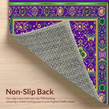 Ultra Soft Area Rug, Non Slip, Stain Resistant, Washable Area Rugs for Living Room, Bedroom, Playful Modern Trellis Composition(Purple)