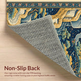 Ultra Soft Area Rug, Non Slip, Stain Resistant, Washable Area Rugs for Living Room, Bedroom, Colorful Tibetan Tiger Living Room Non-Slip Rug(Blue)