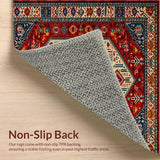 Ultra Soft Area Rug, Non Slip, Stain Resistant, Washable Area Rugs for Living Room, Bedroom, Striking Warm Boho Color Mix(Red)