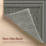 Ultra Soft Area Rug, Non Slip, Stain Resistant, Washable Area Rugs for Living Room, Bedroom, Timeless Striped Patterned Visual(White)