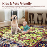 Ultra Soft Area Rug, Non Slip, Stain Resistant, Washable Area Rugs for Living Room, Bedroom, Boho Antique Moss Meditation Area Carpet(Green)