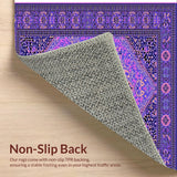 Ultra Soft Area Rug, Non Slip, Stain Resistant, Washable Area Rugs for Living Room, Bedroom, Boho Purple Low-Pile Living Room Rug(Purple)
